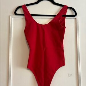 Wilfred Red Scoop Neck Bodysuit